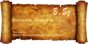 Borsova Szandra névjegykártya